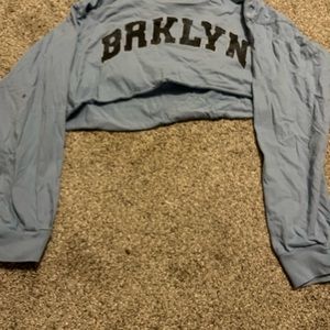 blue, cropped, long sleeve